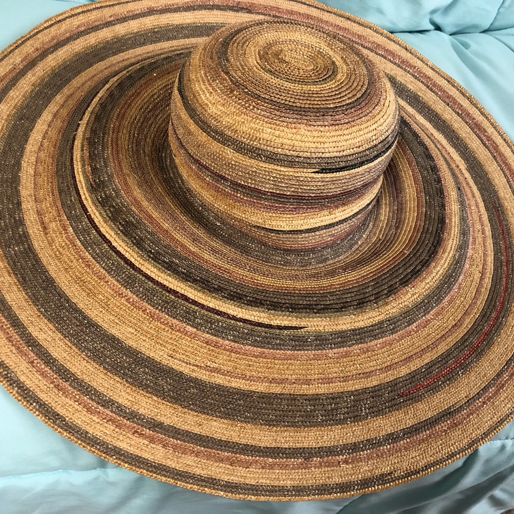 Striped Wide Brim Straw Hat by Lucy Barlow. Sold at Barney’s New York